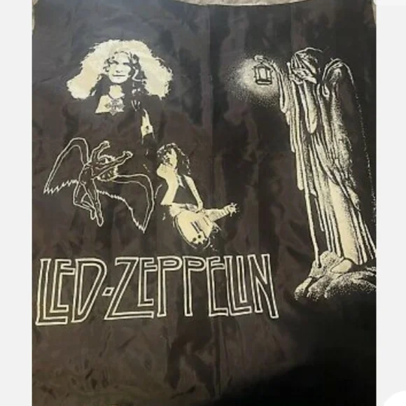 Wall Decor Rare Led Zeppelin Black White Vintage Tapestry Flag